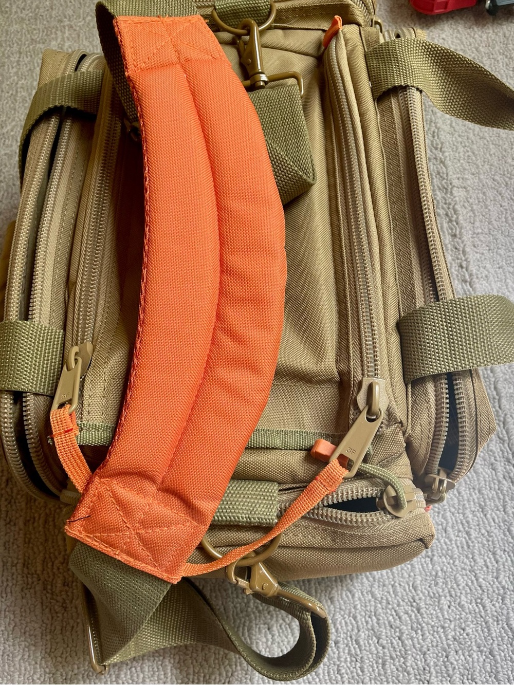 Canvas Tactical Bag with Bright Orange Padded Handle